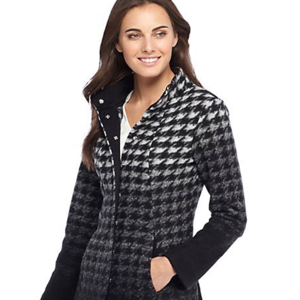 NWT Ombre Houndstooth Wool Blend Jacket Belk Exclusive Material